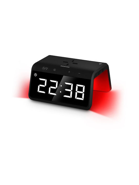 Sencor Tabletop Digital Clock with Alarm & Wireless Charging Black SDC 7900QI