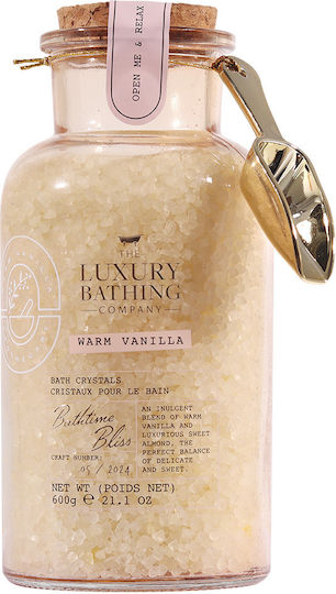 Cristale de baie În Borcan Reutilizabil Bathtime Bliss Vanilie Caldă Luxuriantă Bathing Company 600 G