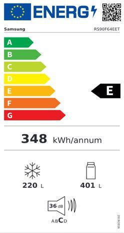 Samsung 621lt Total NoFrost Î178.4xL91.2xA72.6cm. Negru RS90F64EETEF