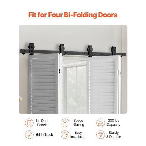 Vevor Sliding Door Mechanism 162.56cm Black