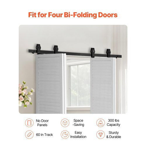Vevor Sliding Door Mechanism 152.4cm Black