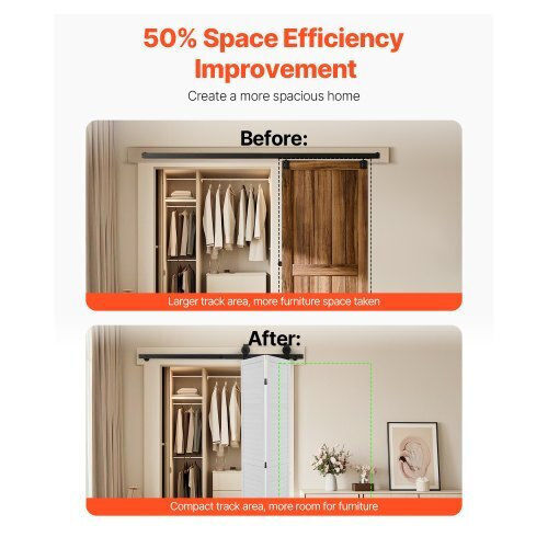 Vevor Sliding Door Mechanism 132.08cm Black