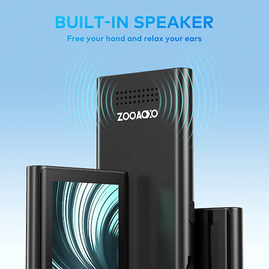 Bluetooth 5.2 MP3 Player 64 GB Cu Difuzor Hd Încorporat Radio Fm Sunet Hifi Înregistrator Vocal Design Mini