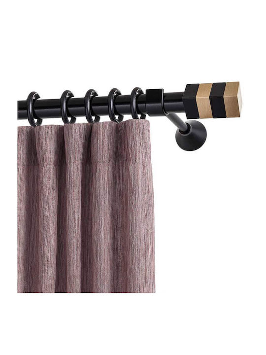 Metallic Curtain Pole Quatro-S Double with Rod Diameter 25mm Length 140cm Black Matte / Gold Matte