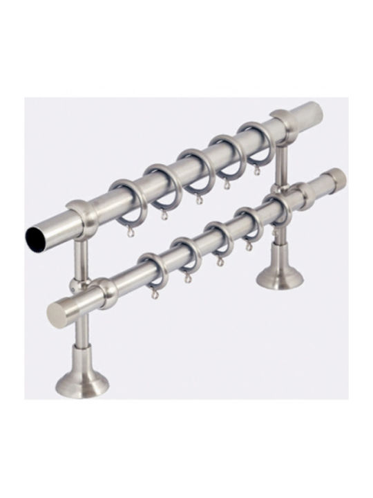 Metallic Curtain Pole Κs109 Double with Rod Φ25mm 140cm Matte Black/Gold