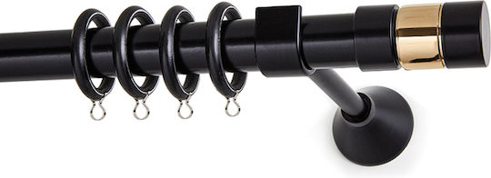 Металик Корниз Κs19 Двоен с Релса Φ25мм 160бр Matte Black/Gold