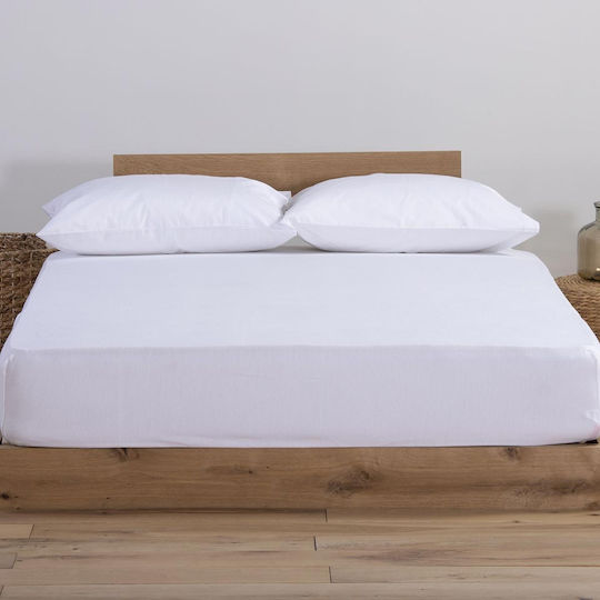 Nef-Nef Homeware Sheet King Size with Elastic 180x200+35cm. Jersey Beige