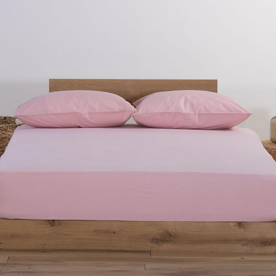 Nef-Nef Homeware Sheet King Size with Elastic 180x200+35cm. Jersey Beige