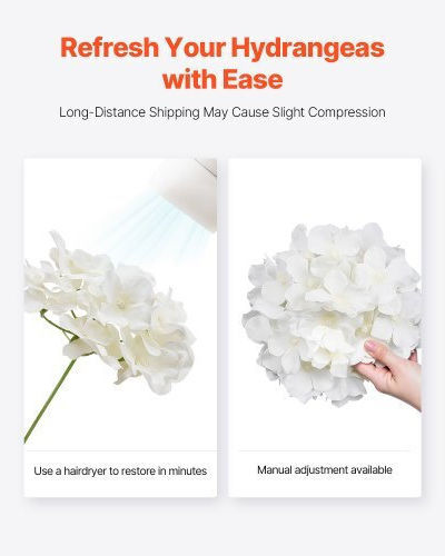 Vevor 65 Artificial Hydrangea Flowers 25 Cm Bouquet White Rzxqbs65pcs76xy7t001v0