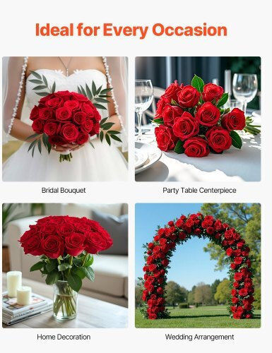 Vevor 500 Pieces Red Artificial Roses Bouquet Home Decoration Rzmghshs500pl0lee001v0