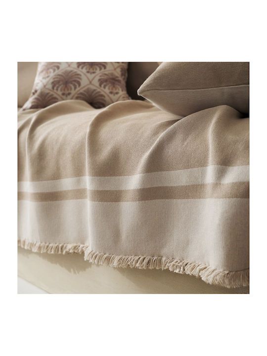 Gofis Home Gofis Home Throws & Couch Blankets Three-Seater Sofa Throw Two Sides Ground Beige 180x310cm
