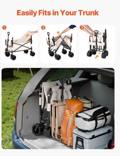 Foldable Garden Cart Four-wheel 220lt