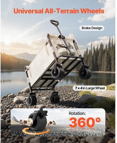 Foldable Garden Cart Four-wheel 220lt