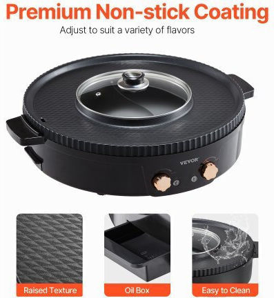 Vevor Teppanyaki Utensil with Adjustable Thermostat 1800W