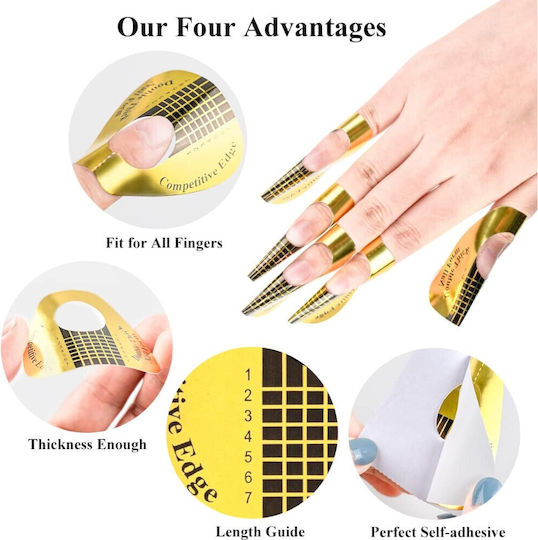 Self-Adhesive Disposable Nail Forms Nail Extension 50 Pieces 2omo67