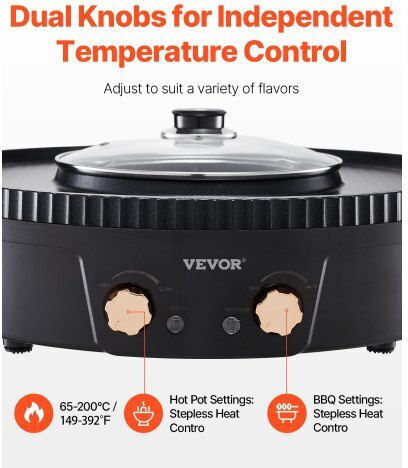 Vevor Teppanyaki Utensil with Adjustable Thermostat 1800W