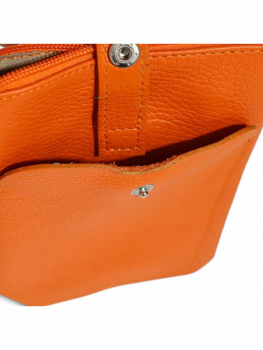 Dunkelorange Handytasche Aus Leder Für Damen