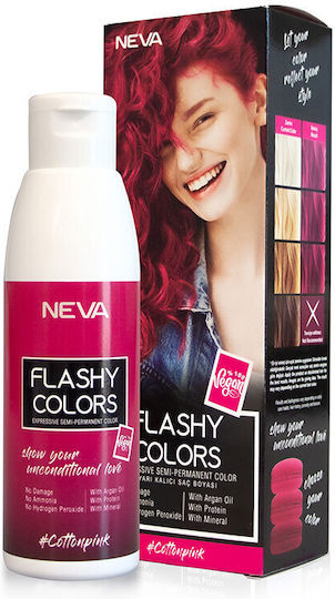 Flashy Colors Памучно Розово Полуперманентен Тонер Интензивно Розово 100% Веган Neva 100 Мл