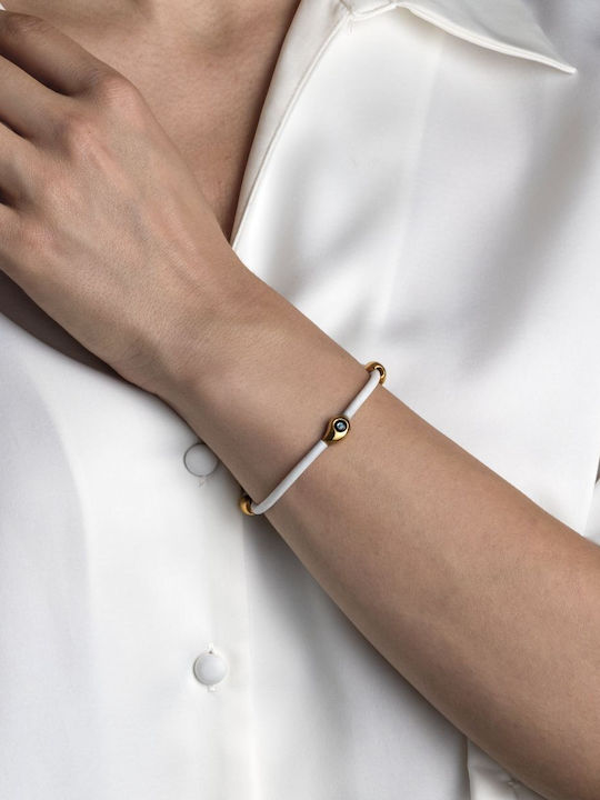 Moero Women's Bracelet with design Eye made of Silver Gold Plated