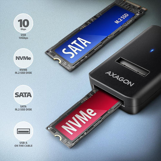 Axagon Case for Hard Drive M.2 SATA III with Connection USB 3.2 / SATA