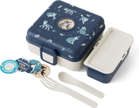 Monbento Set de mâncare pentru copii din silicon 0.85lt Albastru x x 7buc