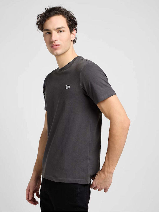 Patch Logo T-shirt Washed Black, Γκρι Ανθρακι