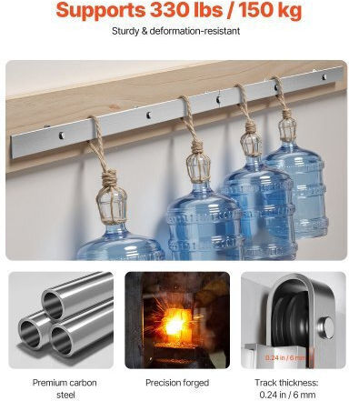 Vevor Kit Feronerie Ușă Glisantă Tip Grajd 5ft Ușă Glisantă Simplă Tip Grajd Argintie