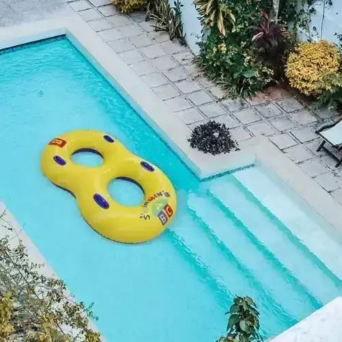 Summertiempo Inflatable Beach Mattress for 2 People with Handles Yellow