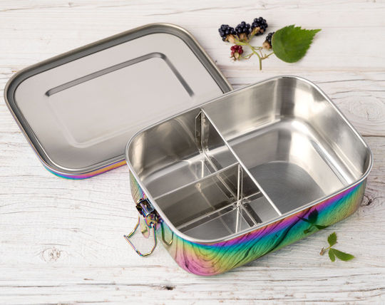 Lekkabox Кутия за Храна Inox Многоцветна с Прегради 1л