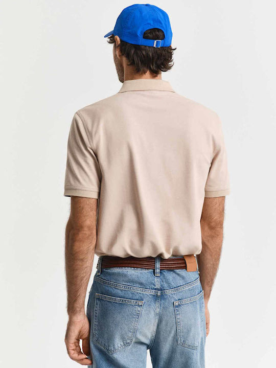 Contrast Pique Polo T-shirt Biege