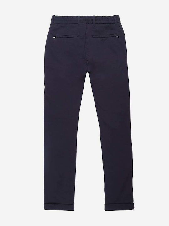 Men's Elastic Slim Fit Blue Trousers