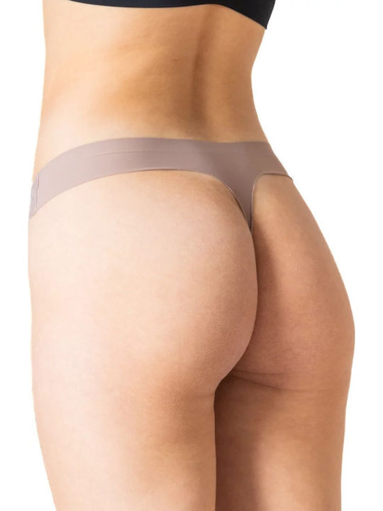 Γυναικεία String 3Pack χωρίς Ραφές Μαύρο, Μπεζ, Γκρεζ