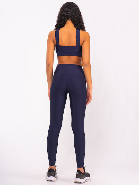 Training Women's Long Firming High Waist & Push Up Navy Blue Leggings
