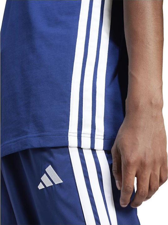 Essentials 3-stripes Αθλητικό T-shirt Μπλε