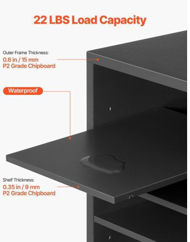 Vevor Wooden Literature Organizer Adjustable Shelves Gray Wjjekbhb24g93kuelv0