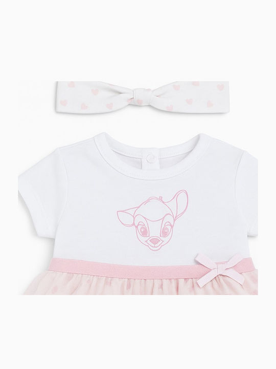 Disney Παιδικό Φόρεμα White Pink