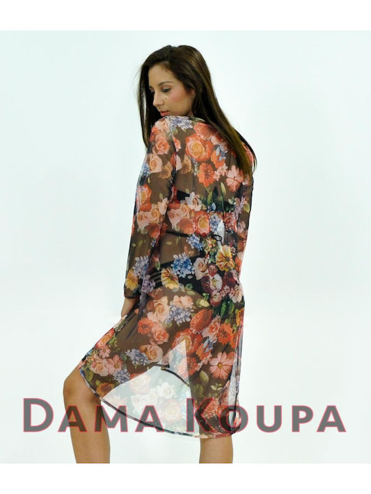 Dama Koupa Women's Maxi Caftan Beachwear Transparent, Floral