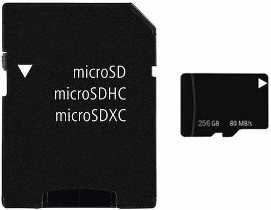 Siks Memory Card Micro-sdxc 256gb Class 10 80mb/s Adapter Included