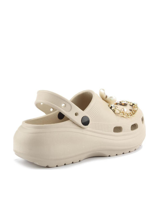 Fshoes Γυναικεία Σαμπό Μπεζ