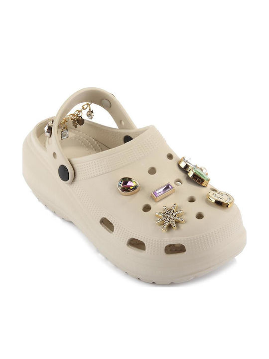 Fshoes Γυναικεία Σαμπό Μπεζ
