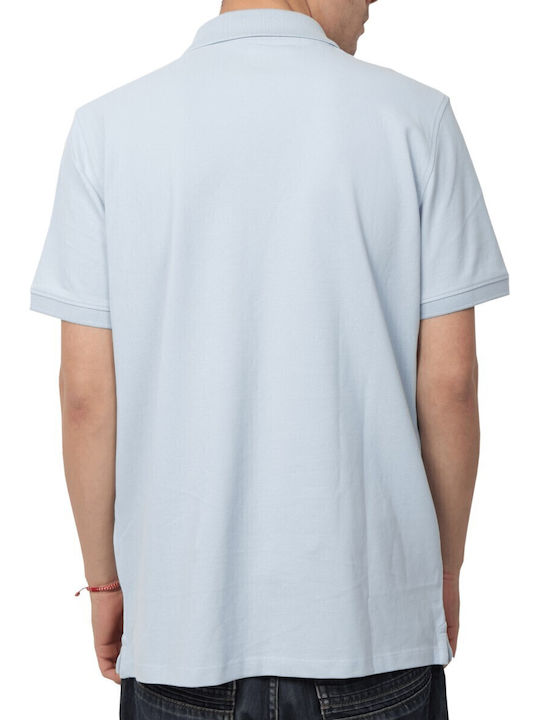 Millers River Pique Polo Herrenbluse Kurzarm Hellblau