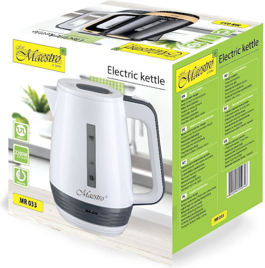 Maestro Βραστήρας 1.7lt 2200W Λευκός