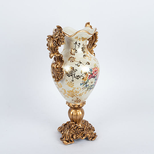Eurolamp Διακοσμητικό Βάζο Porzellan Gold 23x13x38cm 1Stück