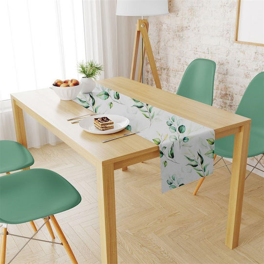 Tischtuch Fleckabweisend Leaves 462 White-green 140x180cm