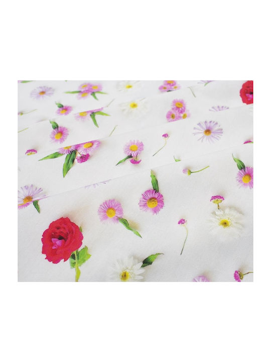 Kariert Fleckabweisend Daisies 463 White-pink 90x90cm