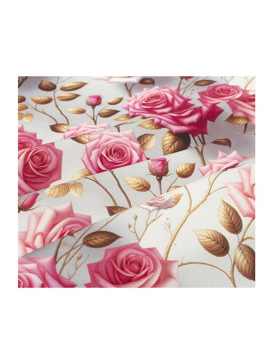 Tablecloth Stain Resistant Set 2pcs Roses 465 Grey-pink 140x220cm