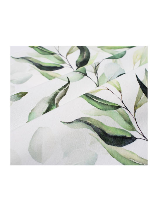 Runner Stain Resistant Leaves 462 White-green 40x180cm