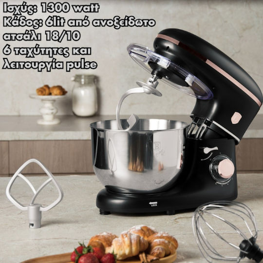 Berlinger Haus Stand Mixer 1300W with Stainless Mixing Bowl 6lt