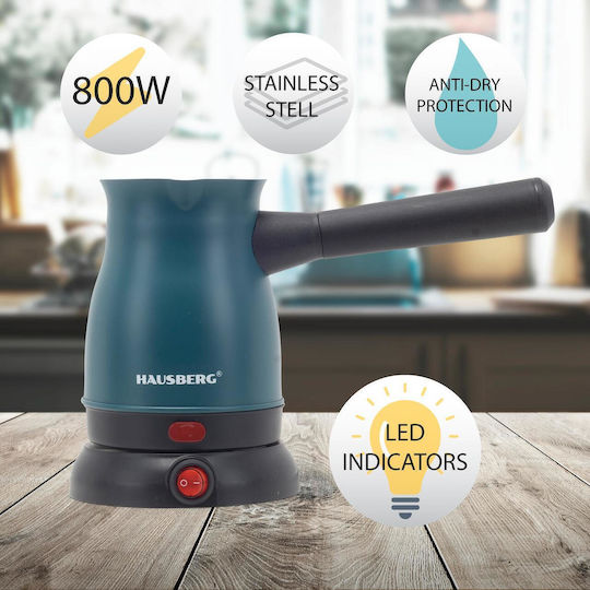 Hausberg Electric Greek Coffee Pot 800W with Capacity 500ml Blue