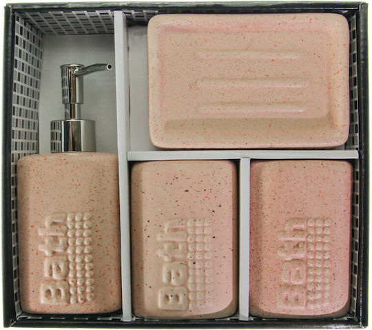 Viosarp Viosarp Badezimmerzubehör-Set Keramik Rosa 4 Stück Viosarp Viosarp Badezimmerzubehör-Set Keramik Rosa 4 Stück